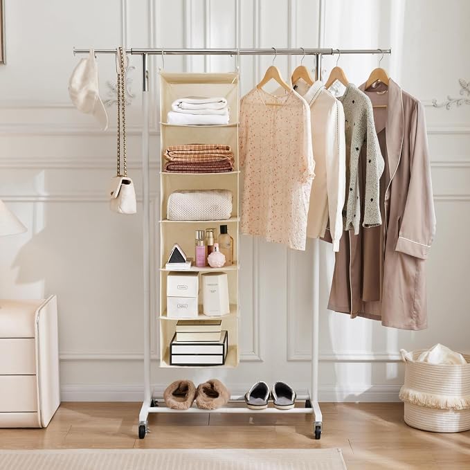 MAX Houser 6 Tier Shelf Hanging Closet Organizer, Cloth Hanging Shelf - Image 7