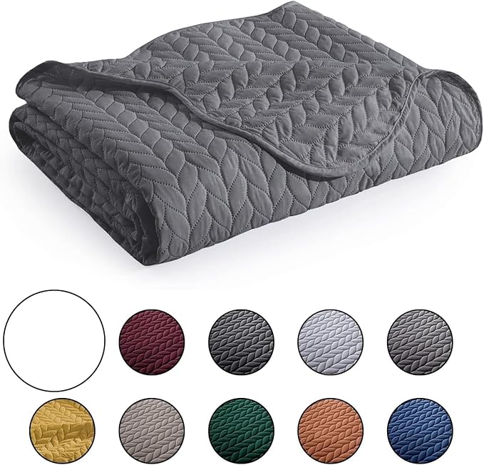 IR Imperial Rooms 8 Pack California King Quilt Bedding Set (118"x106") - Bulk Wholesale for Hotels, Guest Bedroom & Airbnbs - Lightweight Microfiber Reversible Embossed Quilts Bedspread (Grey)