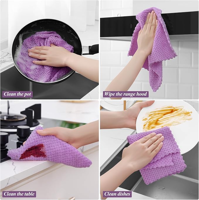 Homaxy 12 Pack Kitchen Dish Cloths, Ultra Soft and Absorbent Dish Towels - Image 5