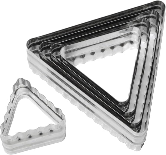 Ateco Double Sided Triangle Cutters in Graduated Sizes, Fluted & Plain Edges by Ateco
