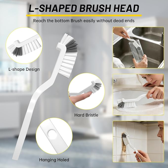 12Pcs Crevice Cleaning Brush Set, Hard Bristle Small Cleaning Brushes - Image 4