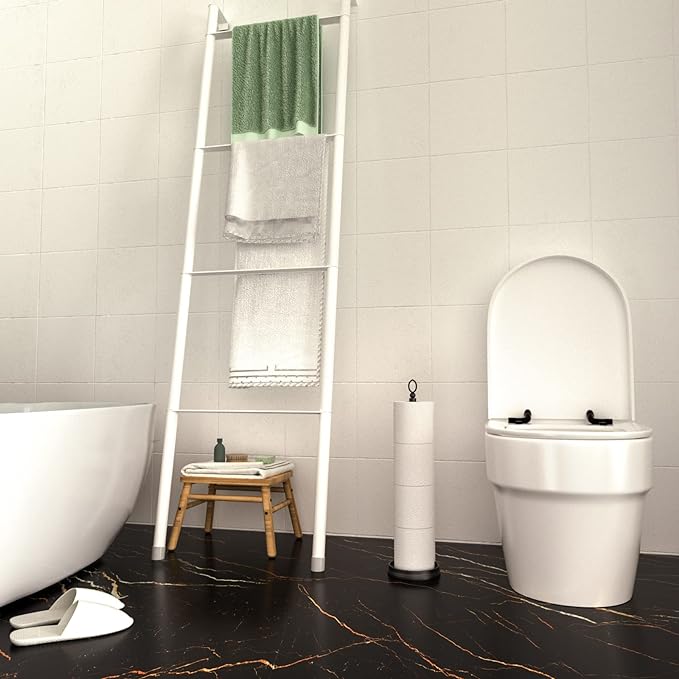 Heavy Weighted Toilet Paper Holder Free Standing, Spare Toilet Paper Roll - Image 6