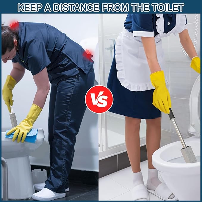 2 Pack Pumice Stone for Toilet Cleaning, 16.14In Extra Long Handle Toilet - Image 5