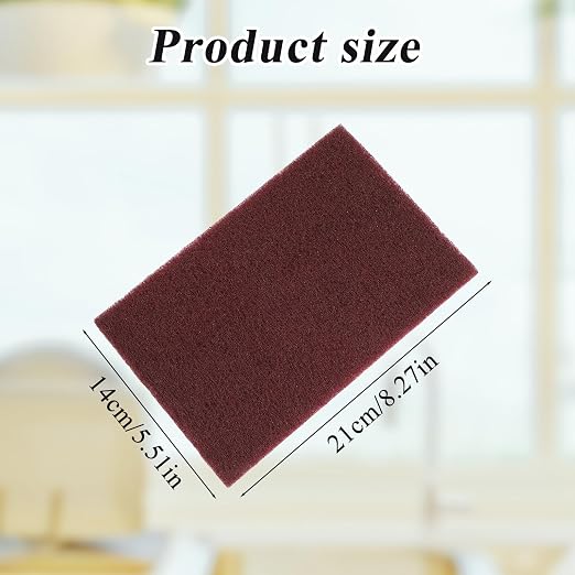 6 PCS Red Nylon Scuff Pads, Scouring General Purpose Hand Pads - Image 2