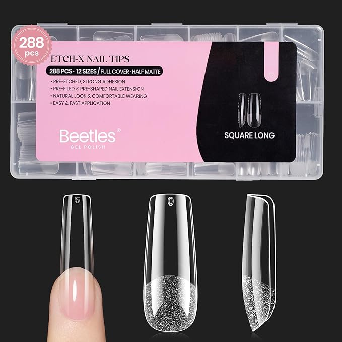 Beetles Gel Nail Tips Long Square 12 Sizes by beetlesGelPolish