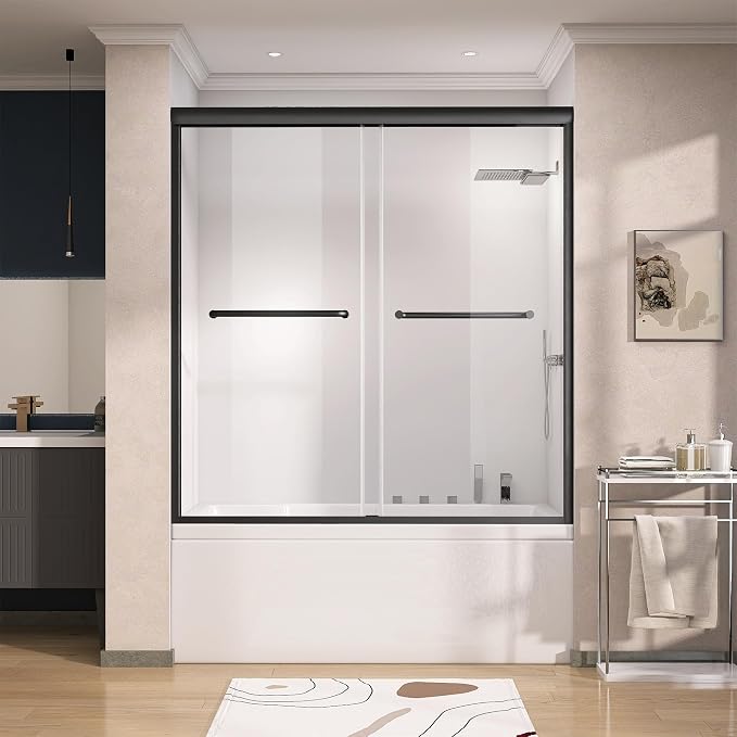 GETPRO Shower Door for Tub 56-60 in. W x 62 in. H Semi-Frameless Tub Door for by GETPRODeluxeBathroomSolutionExpert