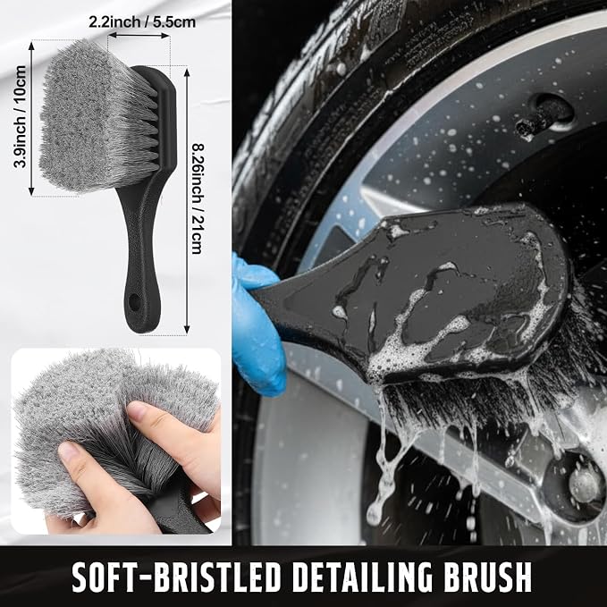 12 Pcs Car Wheel & Tire Brushes Kit, Tire Brush, Soft-bristled Rim Brush - Image 4