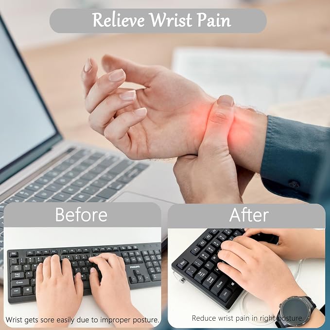 Gel Wrist Rest for Keyboard and Mouse Transparent Acrylic Tilted Keyboard Riser - Image 7