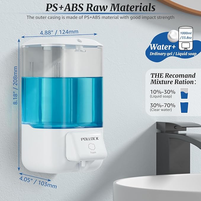 Foaming Hand Soap Dispenser Wall Mounted, Hand Sanitizer Dispenser, Lotion - Image 2