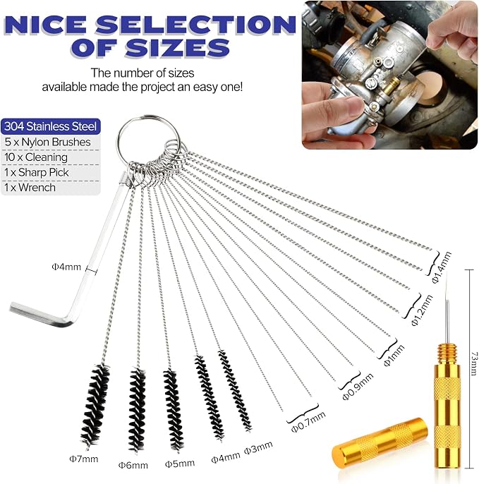 Valchoose Premium Torch Tip Cleaner, Stainless Steel Carburetor Cleaning Kit - Image 4