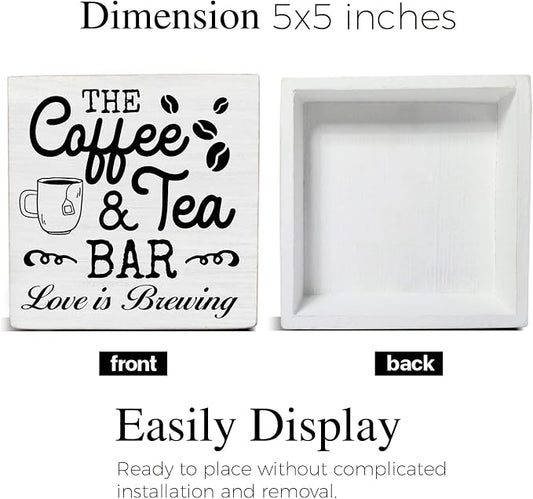 Coffee & Tea Bar Sign Decor, Coffee Tea Station Accessories, Farmhouse Kitchen - Image 2