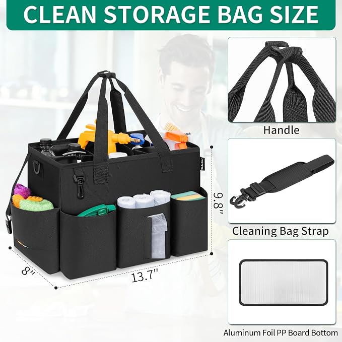 Wearable Cleaning Caddy Bag for Cleaning Supplies, Large Capacity Cleaning - Image 2
