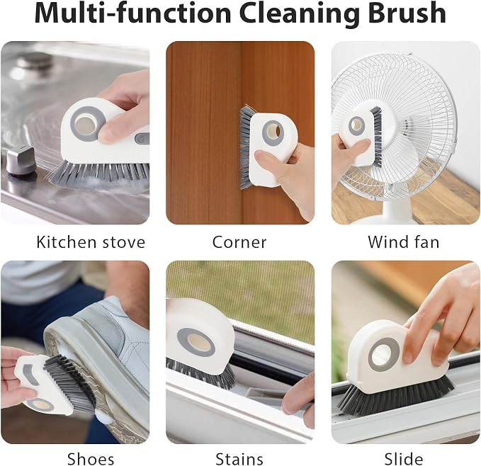 Hecila 2 in 1 Grooves Cleaning Brush Window Track Cleaning Tool Hard Bristle - Image 6