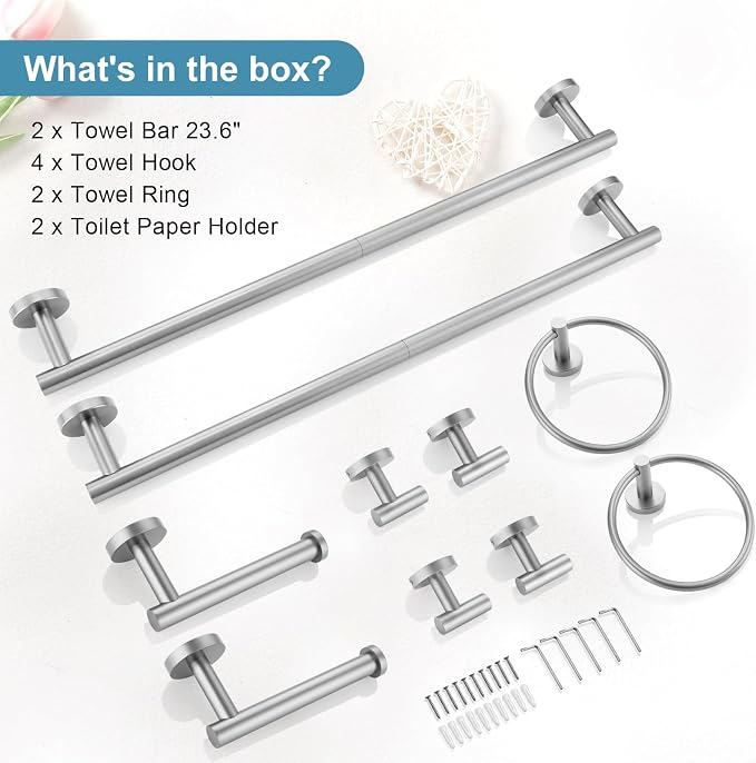 TQKAG Brushed Nickel Bathroom Hardware Accessories Set - Image 7