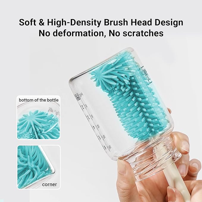 Baby Bottle Brush Cleaner Set - 10 in 1 Travel Bottle Cleaning Brush Kit - Image 6