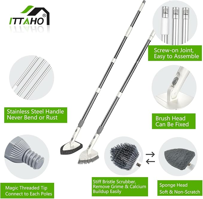 ITTAHO Tile Tub Scrubber Brush - Image 6