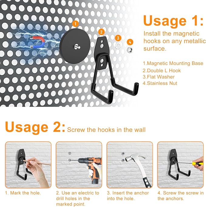 ENUODA Strong Magnetic Hooks Heavy Duty Neodymium Magnetic Tool Holder Magnet - Image 7