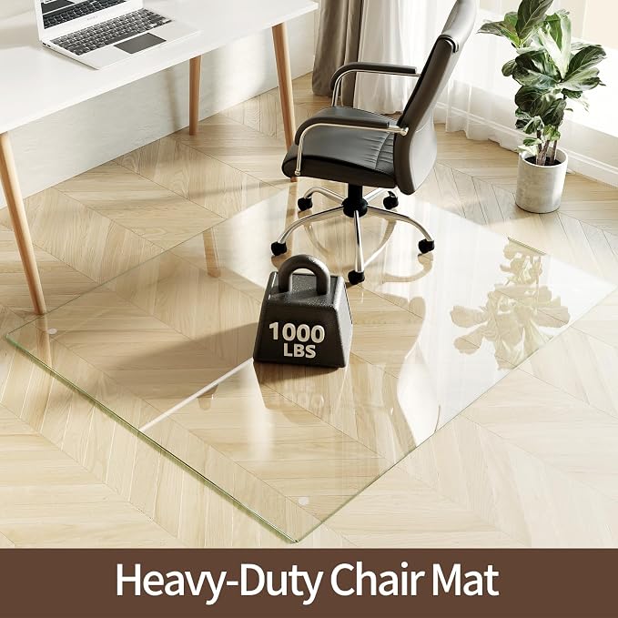 Koonmi Tempered Glass Chair Mat 51"x63" - Image 2