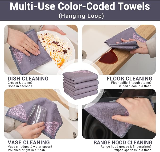 YUA Microfiber Cleaning Cloth 12 Pack, Microfiber Towels Cleaning, Microfiber - Image 7