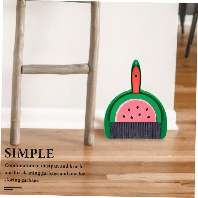 VOSAREA Small Dustpan and Brush Set Watermelon Mini Dustpan and Brush Whisk - Image 5