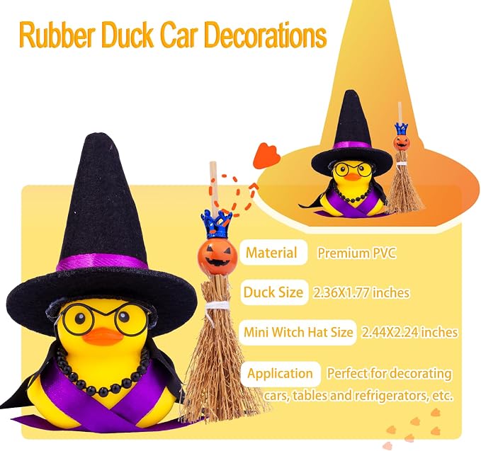 Halloween Duck Car Ornament, Rubber Duck Car Dashboard Decor - Image 2