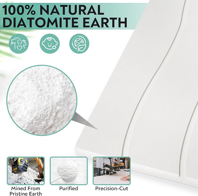 Large Stone Drying Mat for Kitchen Counter, 24x16 Foldable Self Stone Dish - Image 3