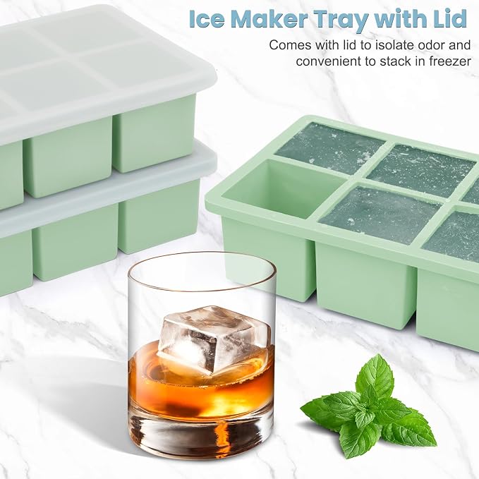 Large Silicone Ice Cube Tray 3Pack, SAWNZC Big Square Ice Cube Molds - Image 5