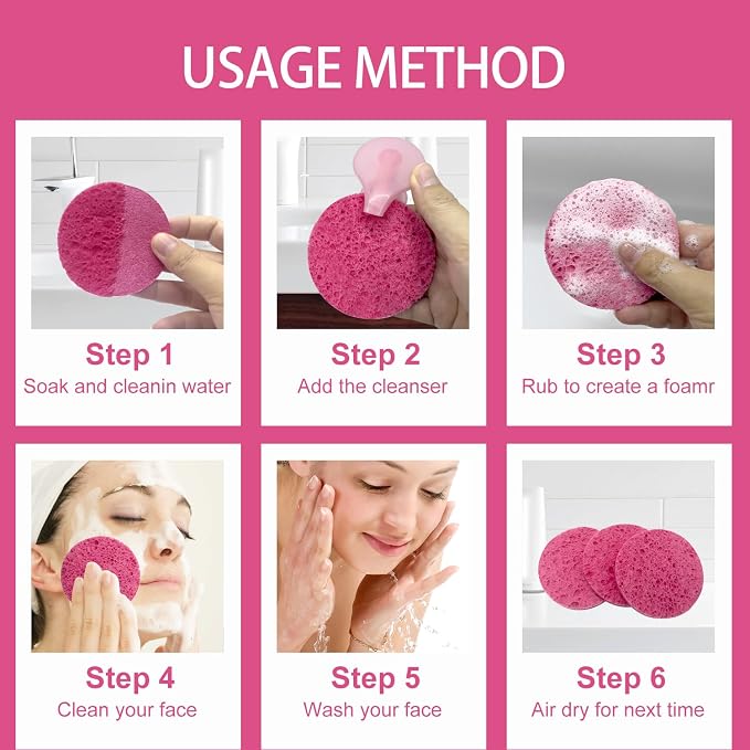 50-Count Large Compressed Facial Sponges - Image 4