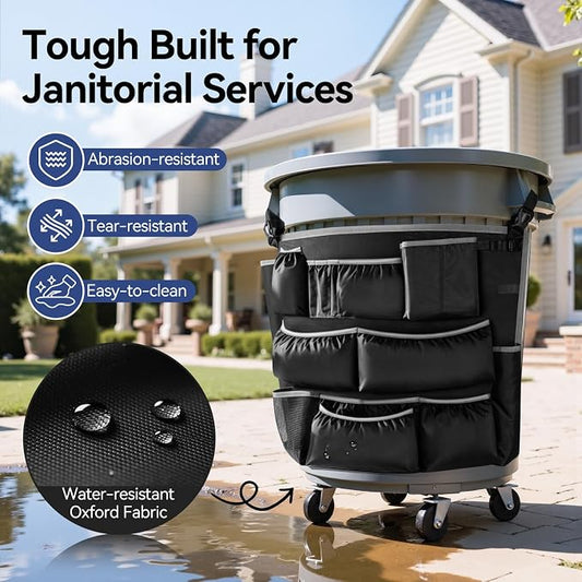 Housolution Trash Can Caddy Bag, Upgraded 3 Tier Large Capacity Cleaning - Image 2