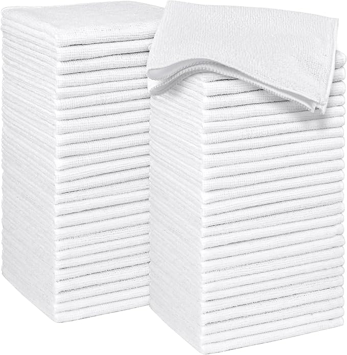 HOMEXCEL Microfiber Washcloths Towel Pack of 50, Hotel and Spa, Fast Drying by HOMEXCEL