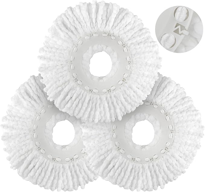 Spin Mop Replacement Head for Hurricane 360° Spin Mop Systems, Microfiber Spin by MXZONE