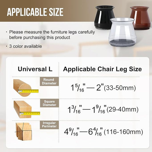 BUMACO 40Pcs Chair Leg Floor Protectors Chair Leg Protectors - Image 2