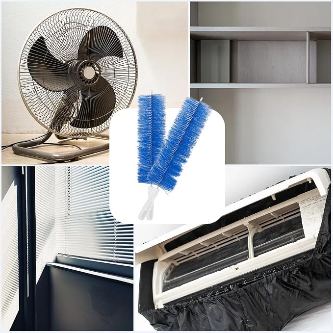 CREATCABIN 2Pcs Bendable Fan Duster Fan Cleaner Brush Blue Nylon - Image 4
