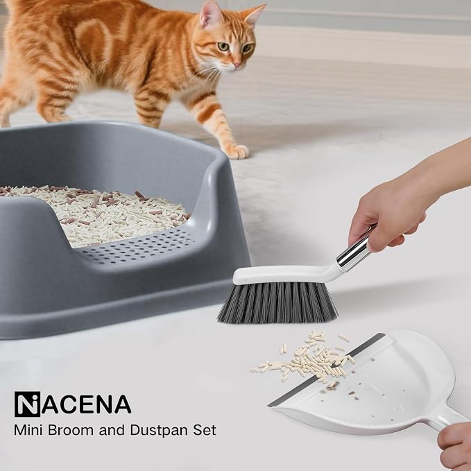 NACENA Mini Broom and Dustpan Set, Small Dust Pan and Brush Set - Image 8