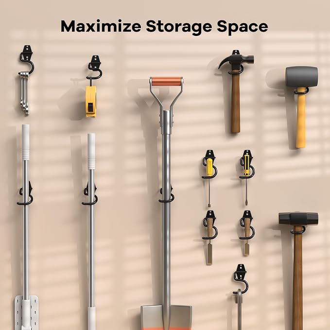 6 Pack Metal Garage Hooks, Heavy Duty S Hooks Tool Hangers - Image 5