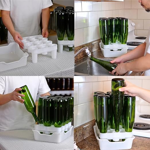 FASTFERMENT - 12-Bottle Drying Rack & Tray| Bottle Drying Tree Alternative | - Image 7
