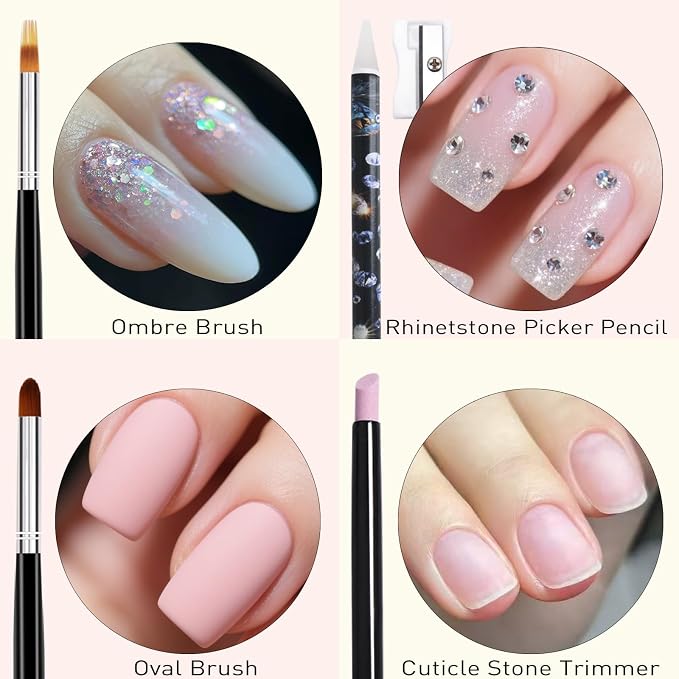LIGHT RAIN 34Pcs Nail Art Brush Set - Image 5
