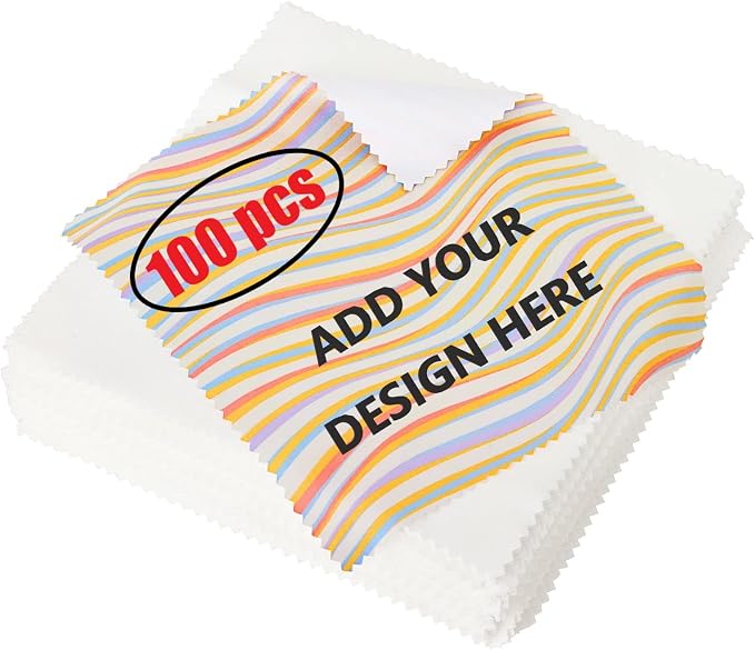 Muka 100 Pcs Custom Microfiber Cleaning Cloth 6X6 Inch Full Color Printed by Muka