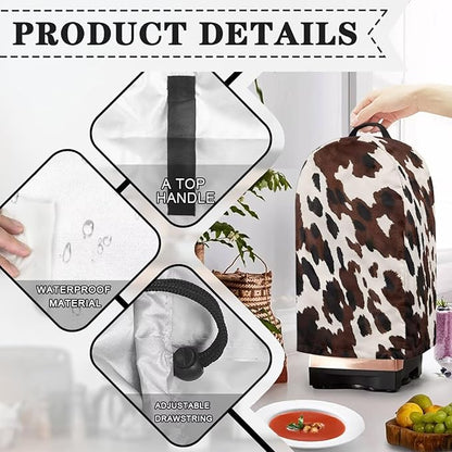 Cow Pattern Blender Cover Kitchen Blender Dust Covers with Drawstring Food Processor Dust Covers Stand Mixer Case Coffee Maker Appliance Cover for Home Kitchen Indoor