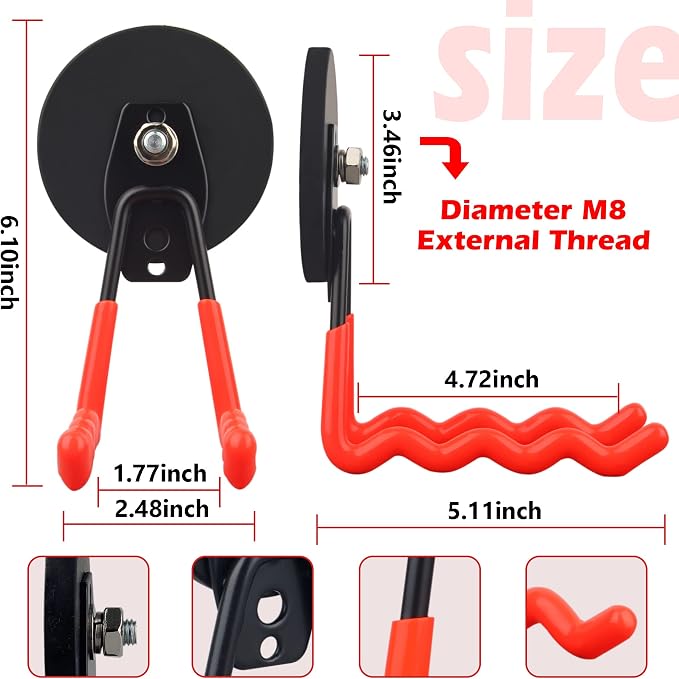 ULIBERMAGNET Heavy Duty Large Magnet Hooks, Strong Magnetic Wave Hook - Image 3