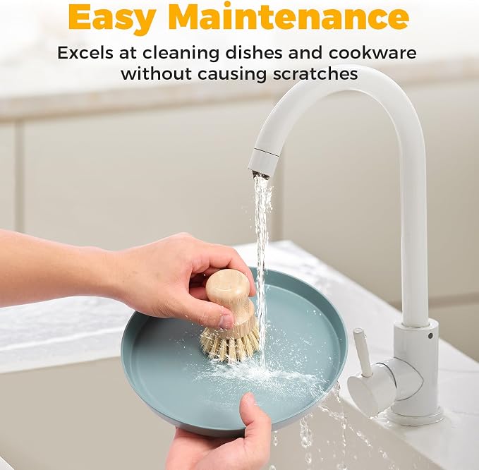 5 Pcs Bamboo Dish Brush Set Practical Dish Cleaning Brush Set Multifunctional - Image 6