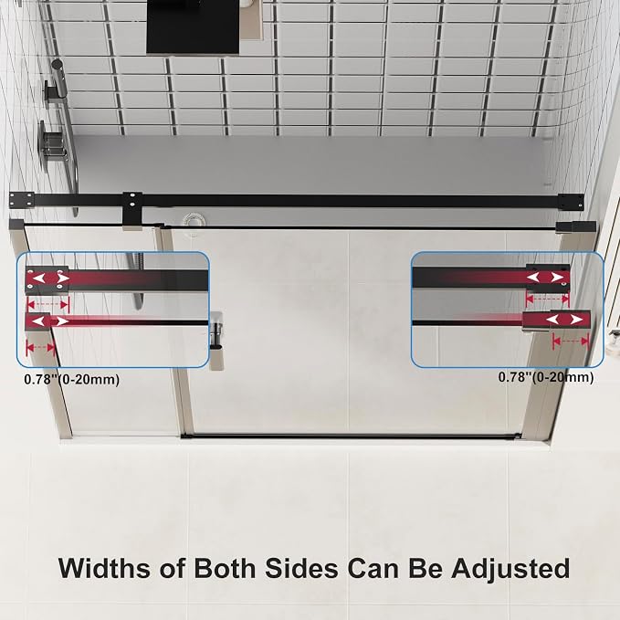 Bathbliss Framed Pivot Shower Door, Glass Shower Door in Matte Black, 58.5" to - Image 3