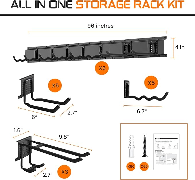 "96 Garage Tool Organizer Wall Mount - Image 5