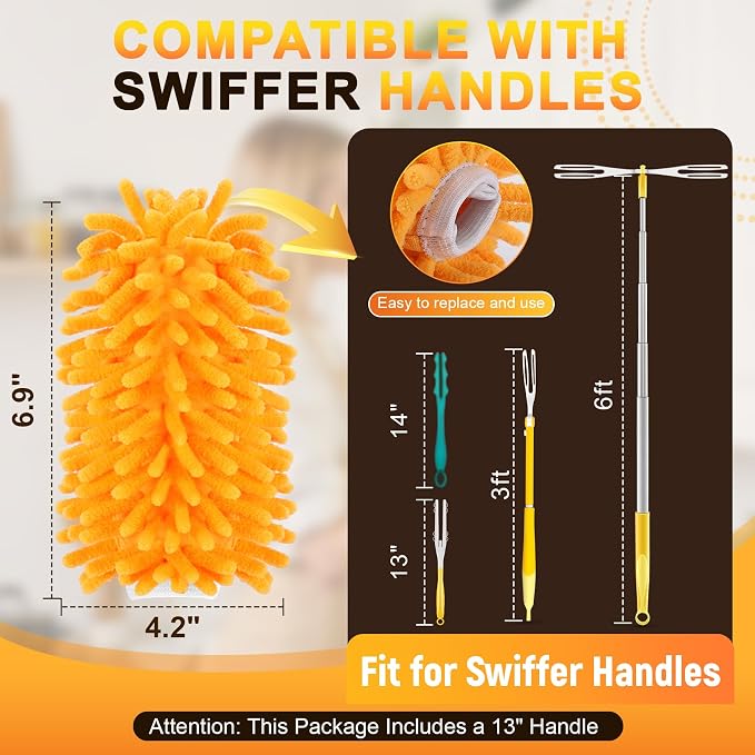 Duster Refill for Swiffer, 360 Dusters Heavy Duty Refills, Reusable Duster Kit - Image 2