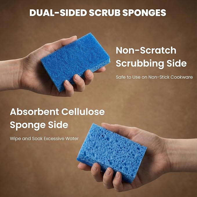 Kitchen Sponges, Non-Scratch Scrub Sponge, Dual Sided Cleaning Sponges - Image 3
