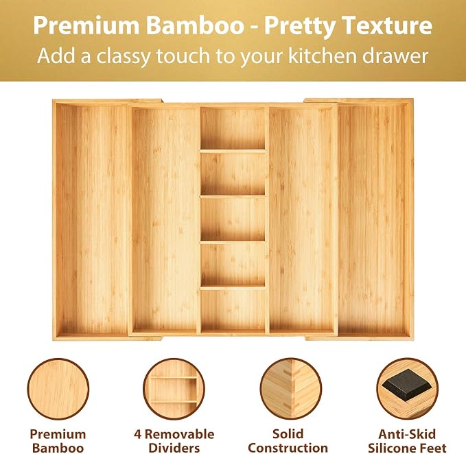 Umilife Extra Large Expandable Kitchen Drawer Organizer - Image 3
