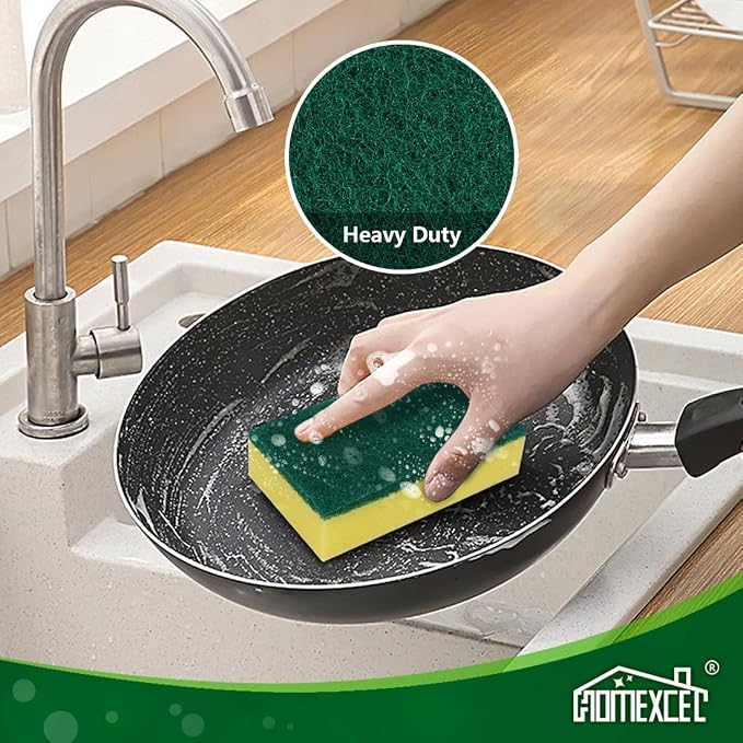 HOMEXCEL Heavy Duty Scrub Sponges Kitchen 60 Count, Extra-Large Sponges - Image 6
