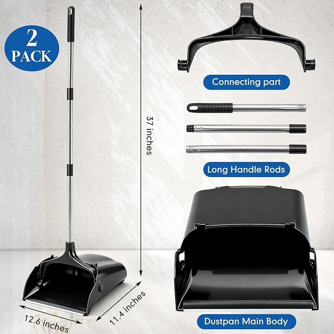 Maxcheck 2 Pcs 37 Inch Lobby Dust Pan Bulk Upright Lobby Dust Pan Plastic - Image 2