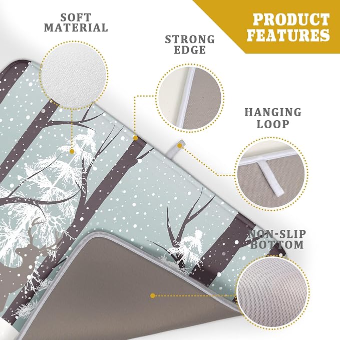 Winter Wildlife Deer Dish Drying Mat - Image 4