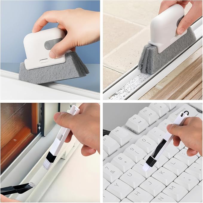 13pcs Household Cleaning Tools 2 in 1 Groove Cleaning Brush Window Track - Image 2